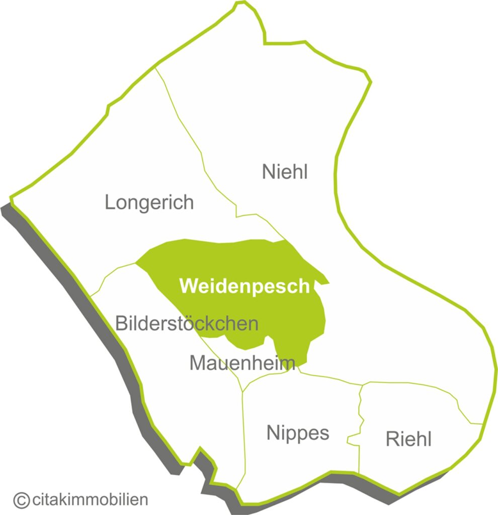 Wer an der Jesuitenstraße in die Pallenbergstraße einbiegt, vermutet noch nicht, dass er bald ein wirklich idyllisches Fleckchen Wohngeschichte erblickt.