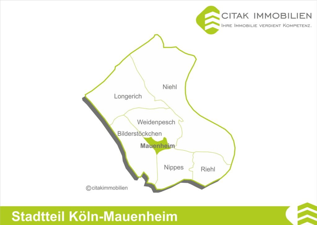 Mauenheim ist der flächenmäßig kleinste Stadtteil Kölns und auch deswegen einer der homogensten. Heute ist Mauenheim ein sehr beliebter Stadtteil.